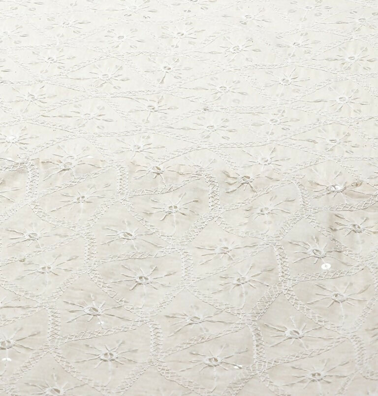 Miravan Women's Beige Embroidered Chikankari Kurta & Dupatta | Grocsy