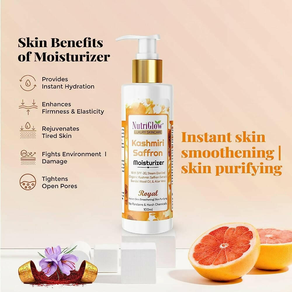 NutriGlow Luxury Skincare Kashmiri Saffron Moisturizer with SPF 20 | Grocsy