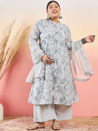 Sztori Women Floral Printed A-Line Kurta With Palazzo & Dupatta | Grocsy