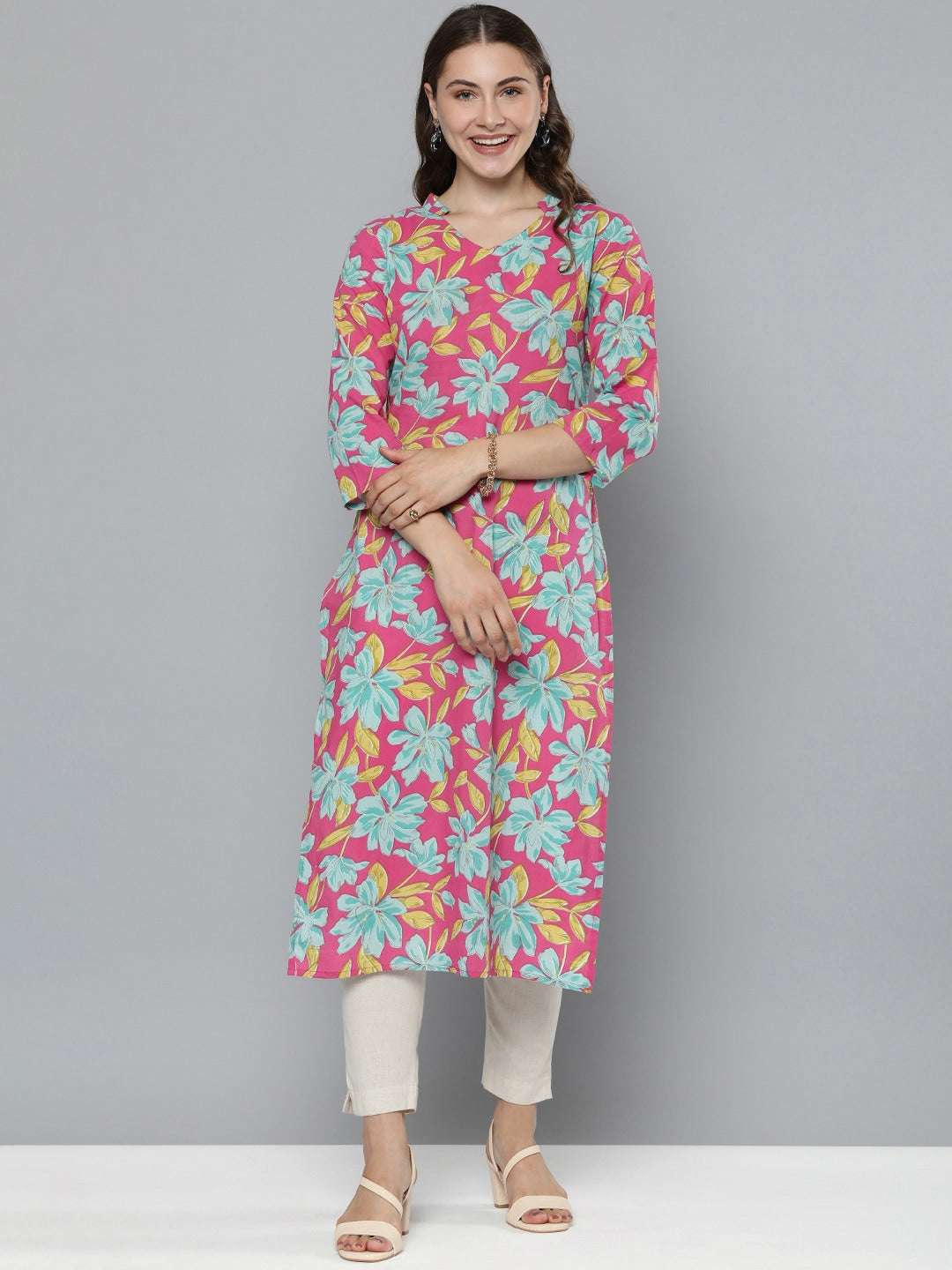 HERE&NOW Floral Printed Kurta | Grocsy
