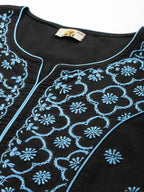 ADA Women Floral Embroidered Cotton Chikankari Kurta | Grocsy