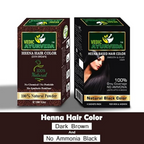 VedicAyurveda Natural Henna Dark Brown & No Ammonia Black Hair Color Powder | Grocsy