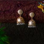 Joban Fashion Women Matte Gold Brass Jhumka | Grocsy