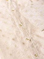 Juniper Womens Beige Chanderi Foil Print Kurta | Grocsy