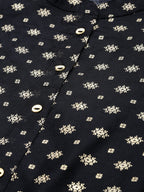 Juniper Womens Black Chanderi Foil Print Kurta | Grocsy