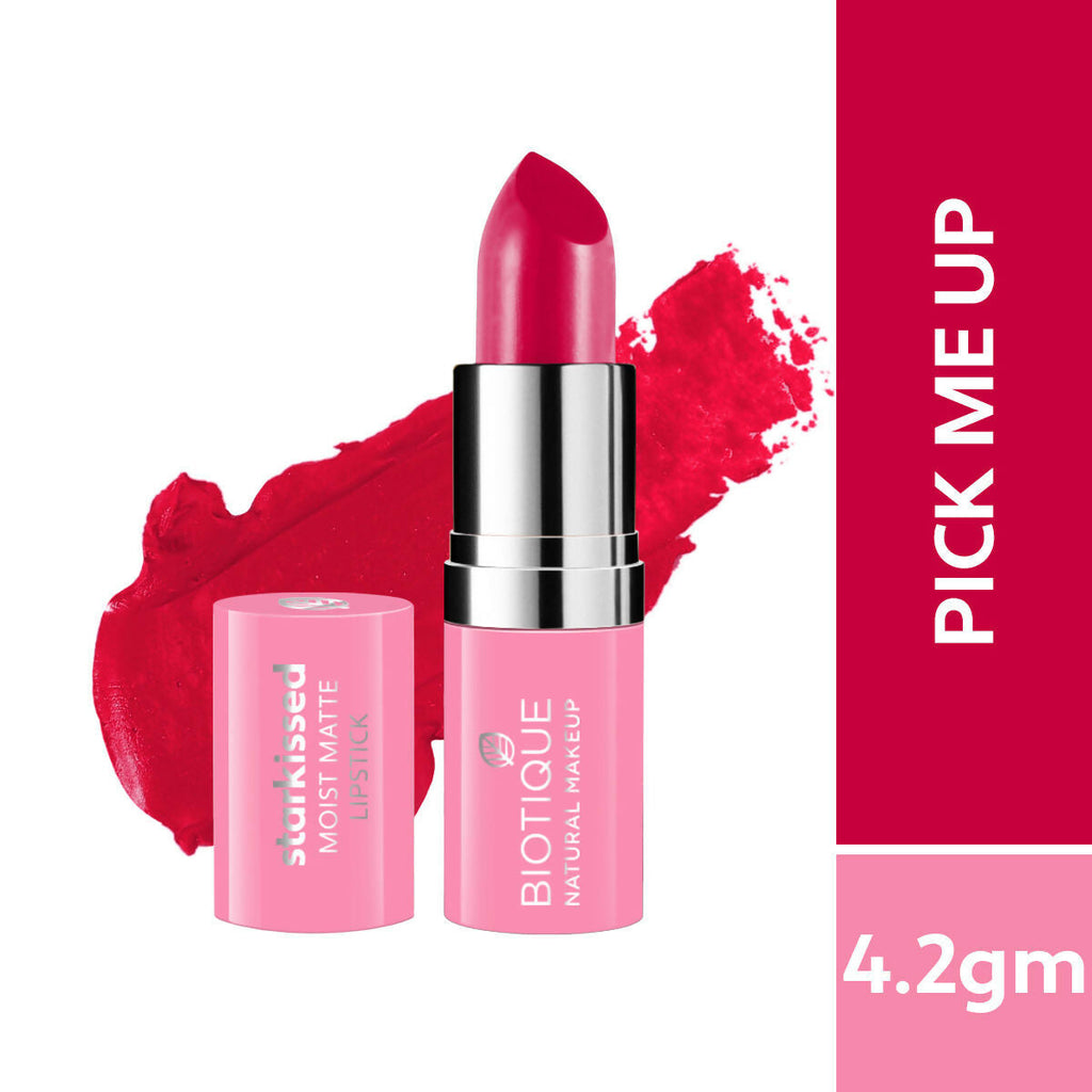 Biotique Starkissed Moist Matte Lipstick - Pick Me Up | Grocsy