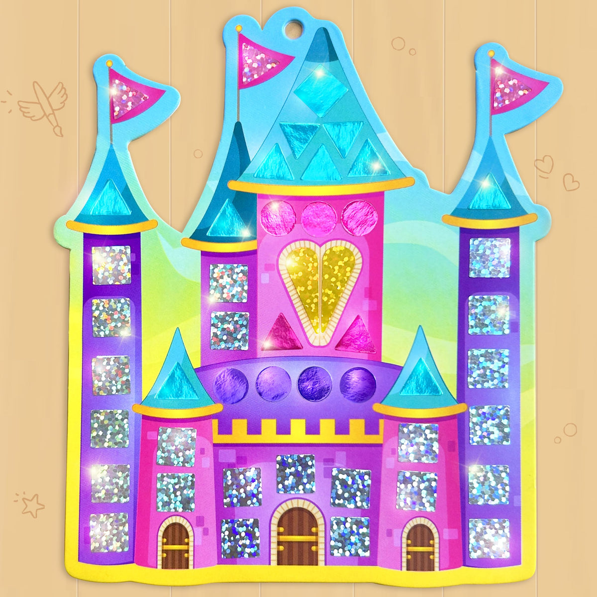 Imagimake Mirror Mosaic Princess & Unicorn Kids Art Set | DIY Craft Kit | Foil Stickers for Kids | Birthday Gift for Girls and Boys Ages 3,4,5,6,7,8 | 3 Year Old Girl Gifts | Grocsy