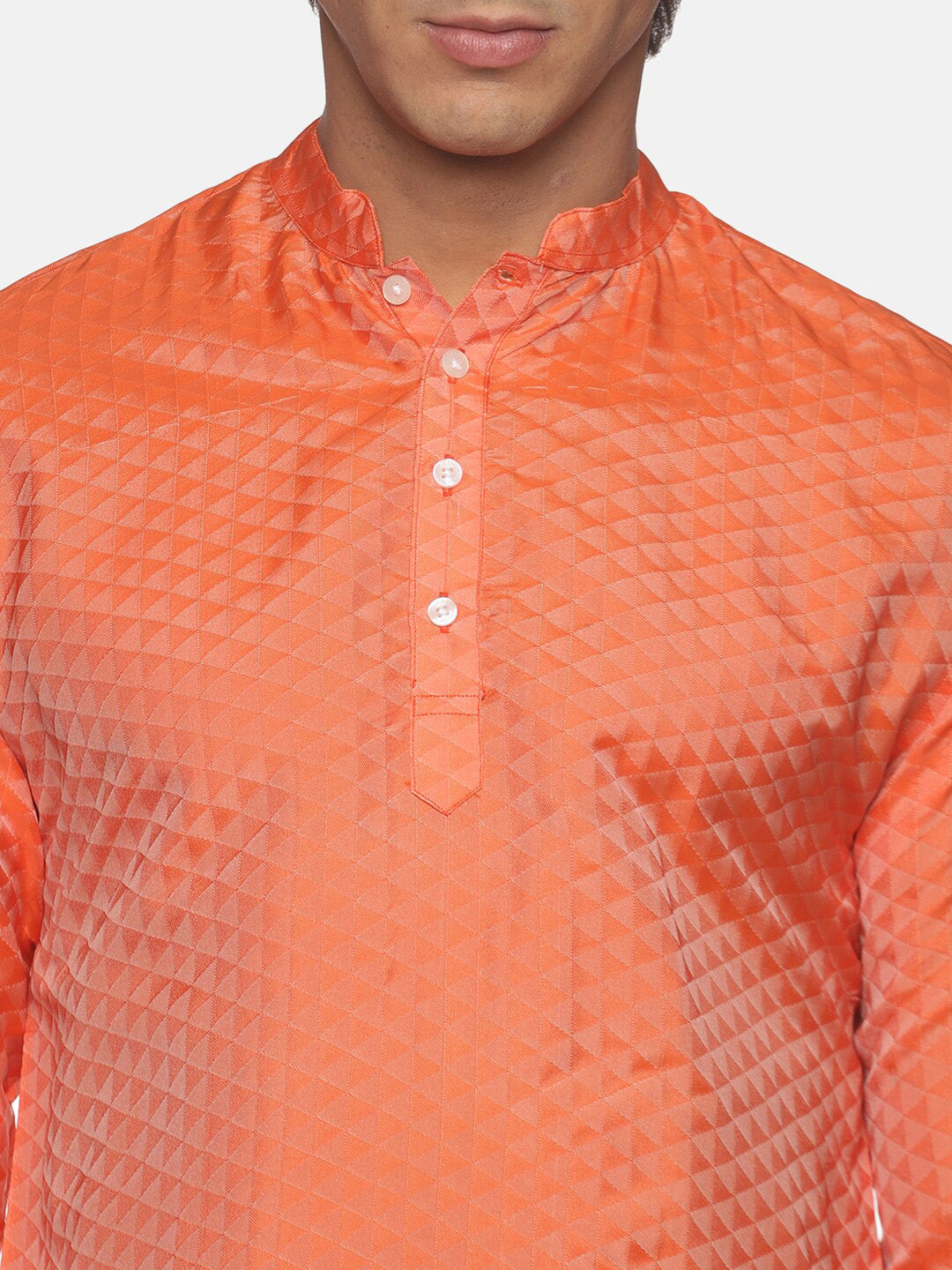 Sethukrishna Mens Orange Kurta with Pyjamas | Grocsy