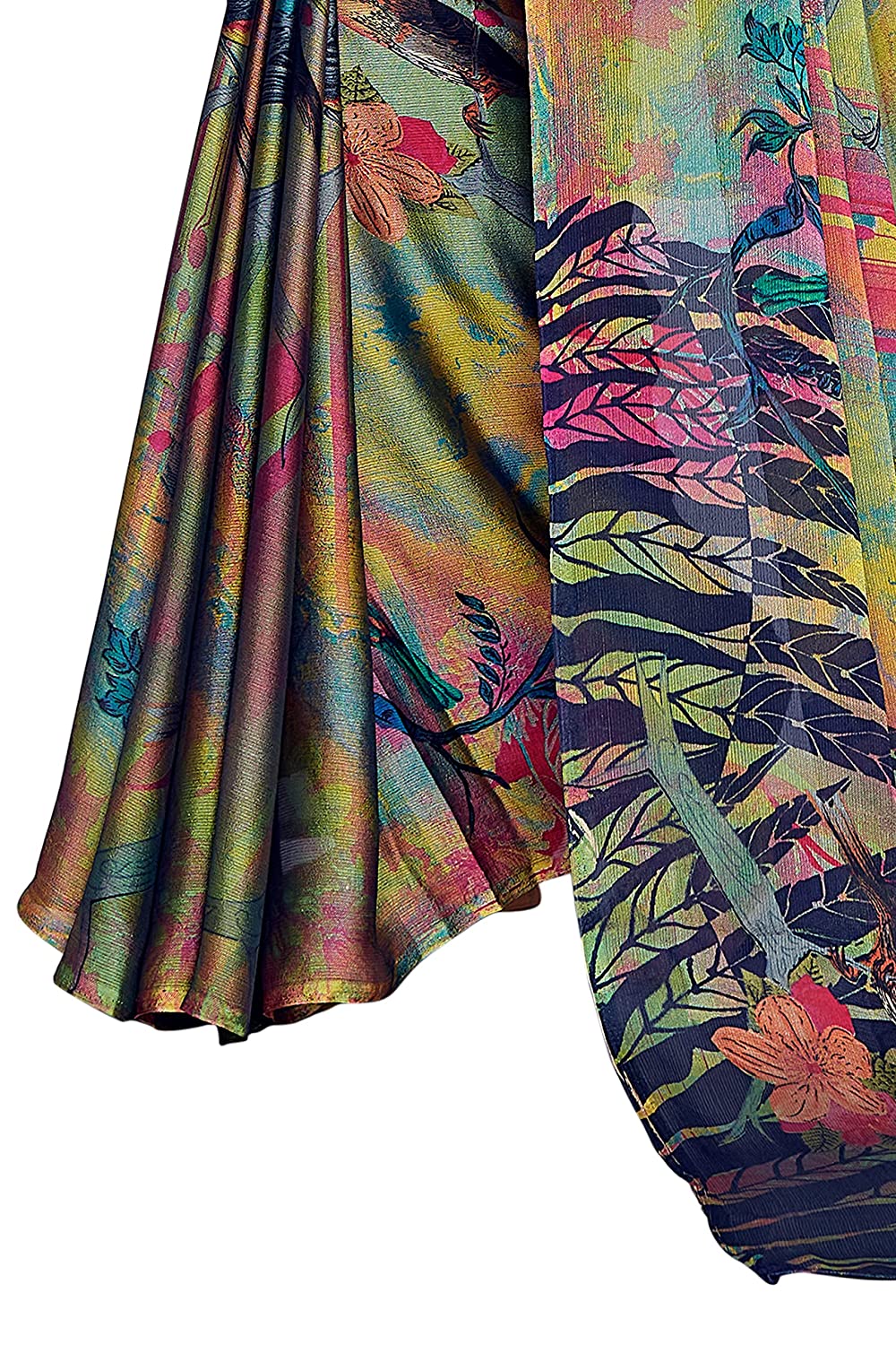 Mirchi Fashion Women's Chiffon Forest Designer Saree | Grocsy