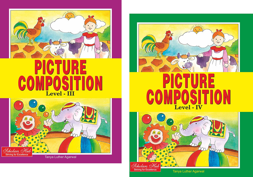Scholars Hub Picture Composition Book (Part 3, 4) (Set Of 2 Books) | Picture Composition Book For Class 3,4 | 60 Pages | Grocsy