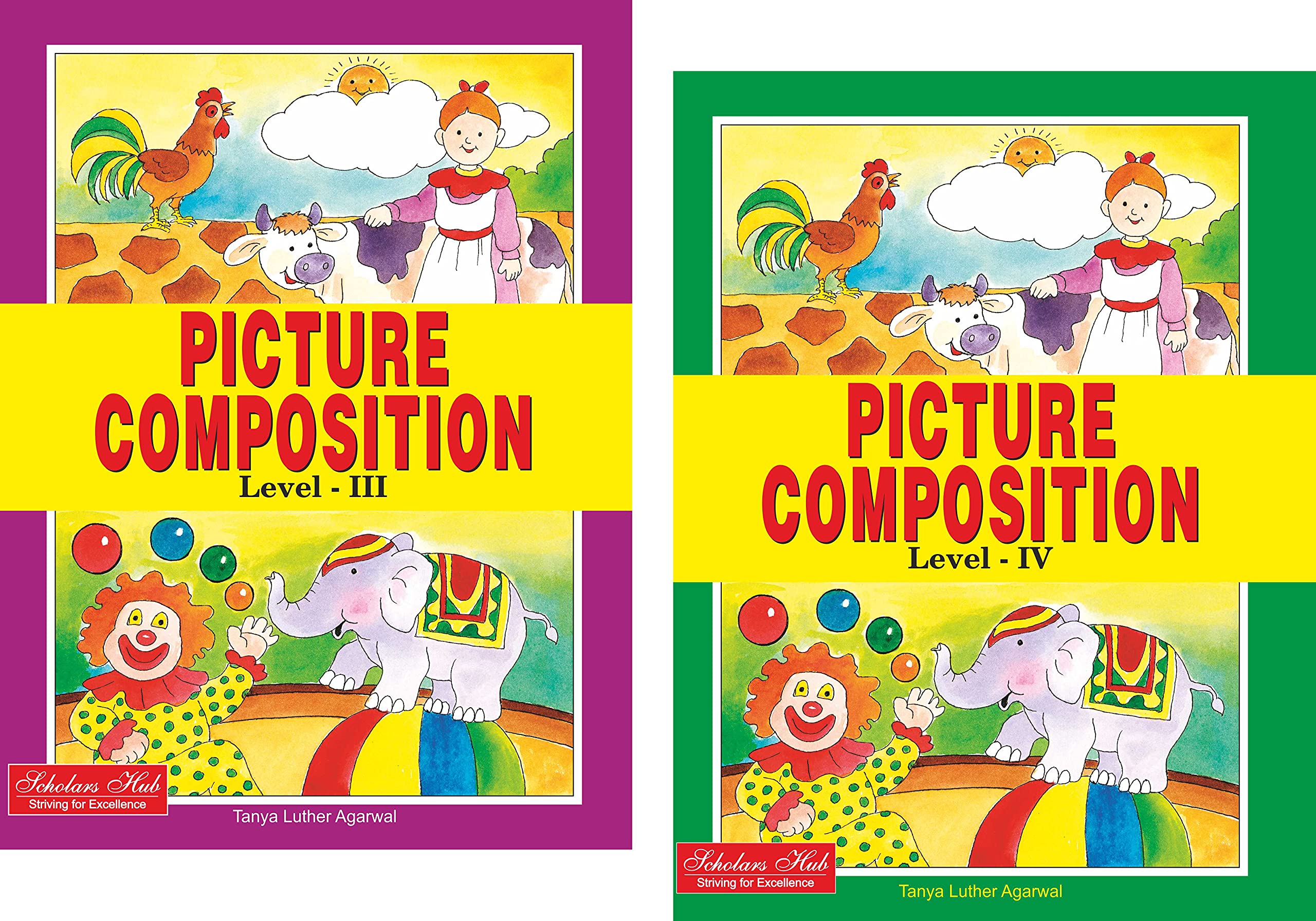 Scholars Hub Picture Composition Book (Part 3, 4) (Set Of 2 Books) | Picture Composition Book For Class 3,4 | 60 Pages | Grocsy