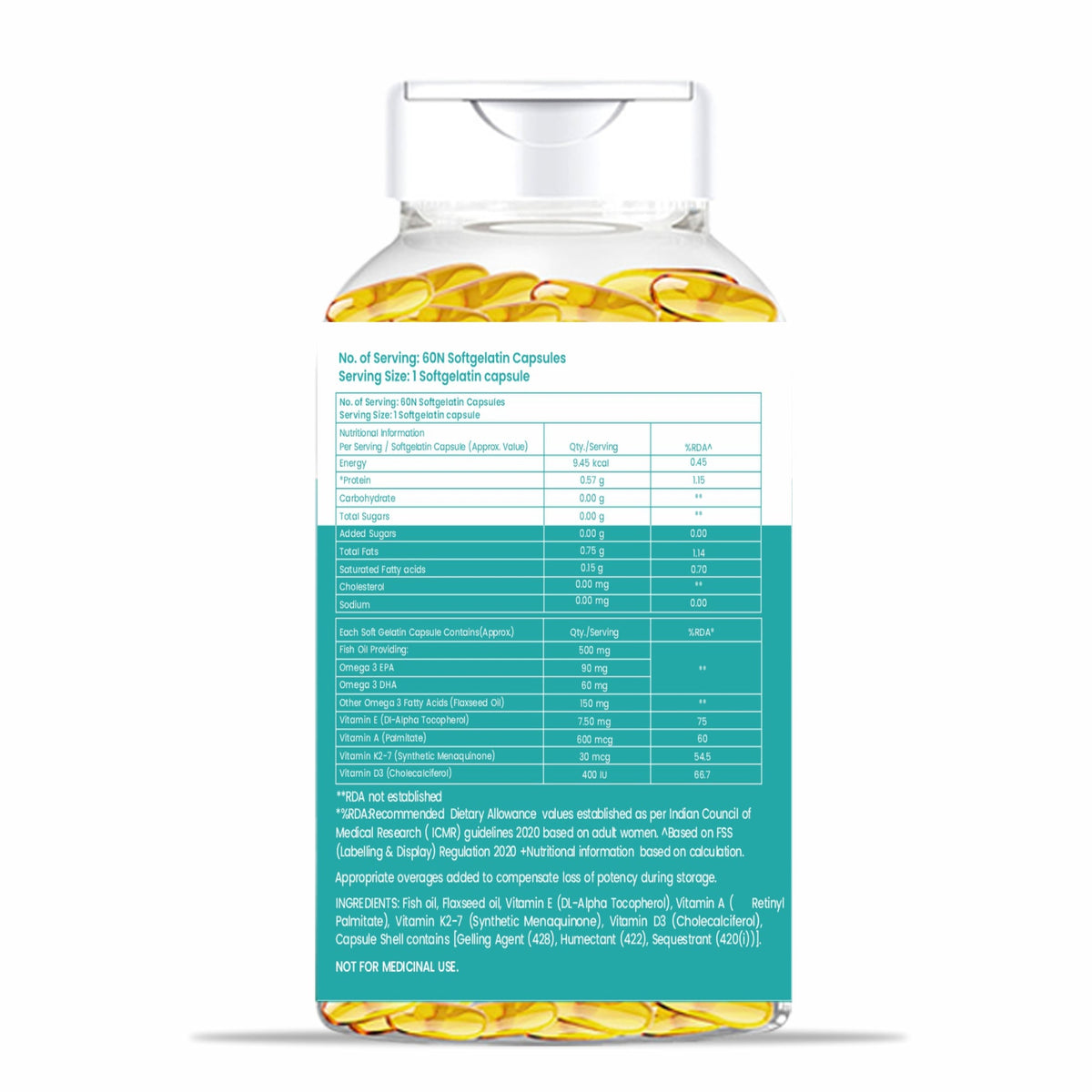 Dr. Morepen Omega-3 Deep Sea Fish Oil 500mg Softgels | Grocsy