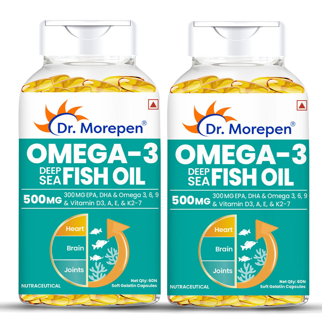 Dr. Morepen Omega-3 Deep Sea Fish Oil 500mg Softgels | Grocsy