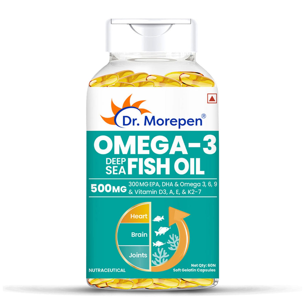 Dr. Morepen Omega-3 Deep Sea Fish Oil 500mg Softgels | Grocsy