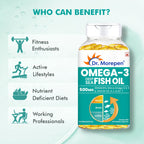 Dr. Morepen Omega-3 Deep Sea Fish Oil 500mg Softgels | Grocsy