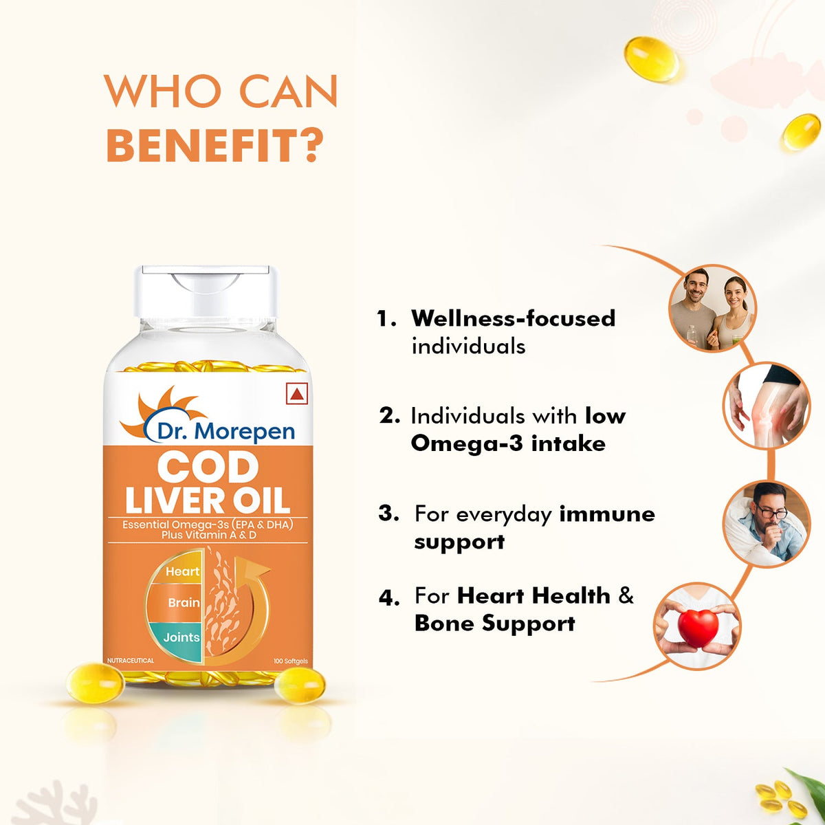 Dr. Morepen Cod Liver Oil Softgels | Grocsy