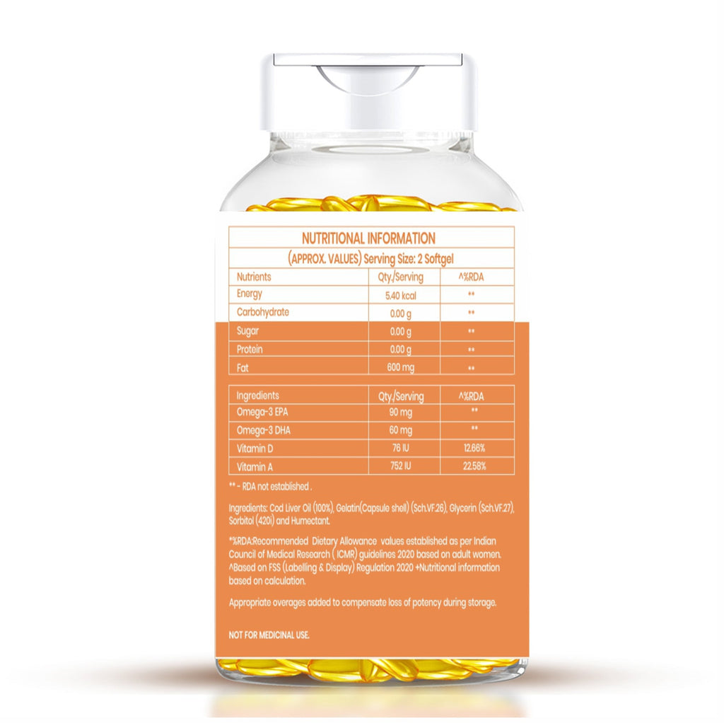 Dr. Morepen Cod Liver Oil Softgels | Grocsy