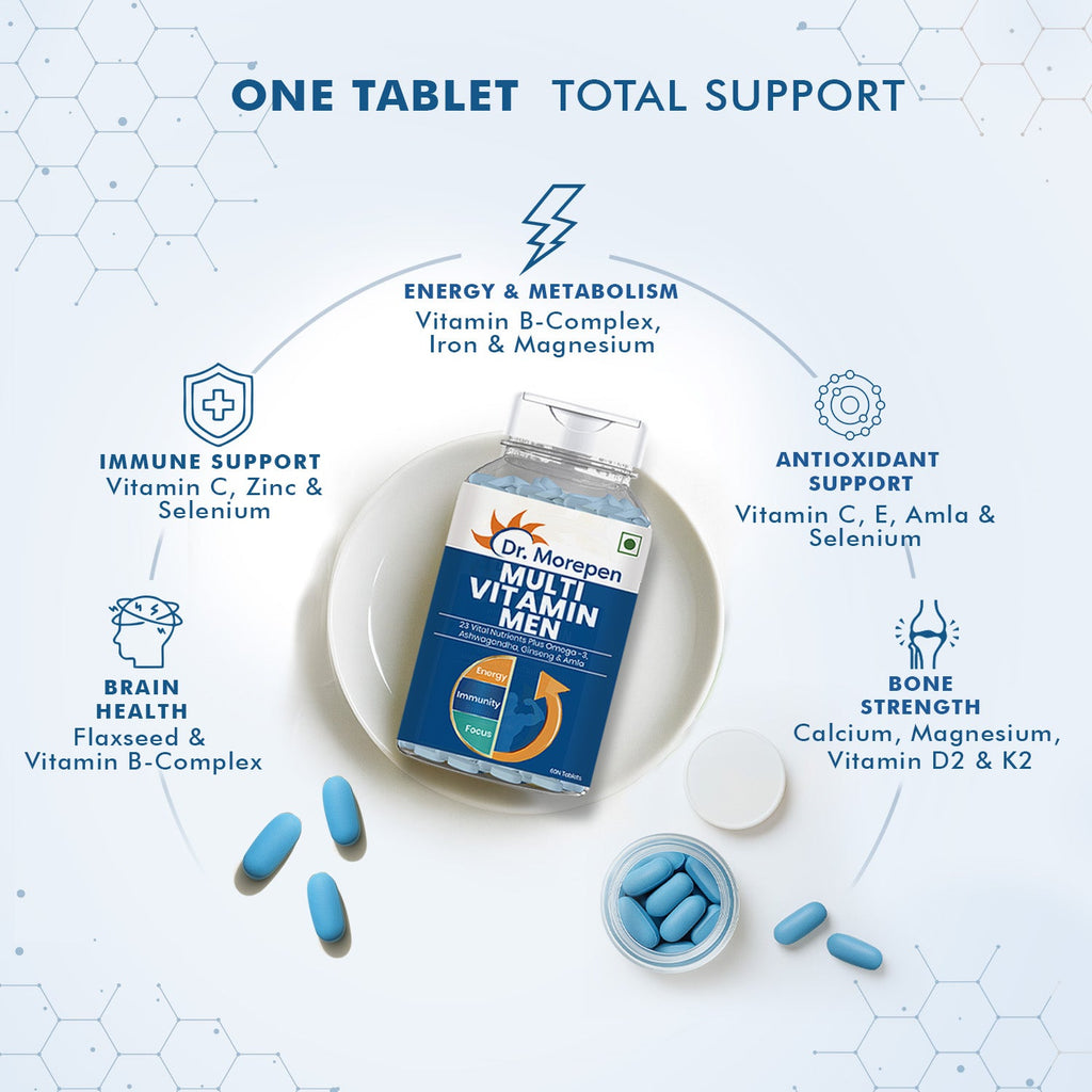 Dr. Morepen Multivitamins For Men With Omega 3 & Herbs | Grocsy