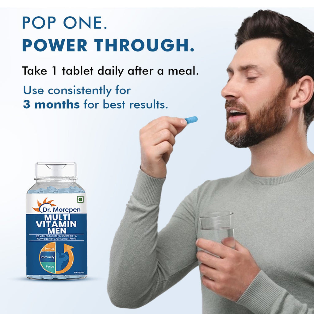 Dr. Morepen Multivitamins For Men With Omega 3 & Herbs | Grocsy