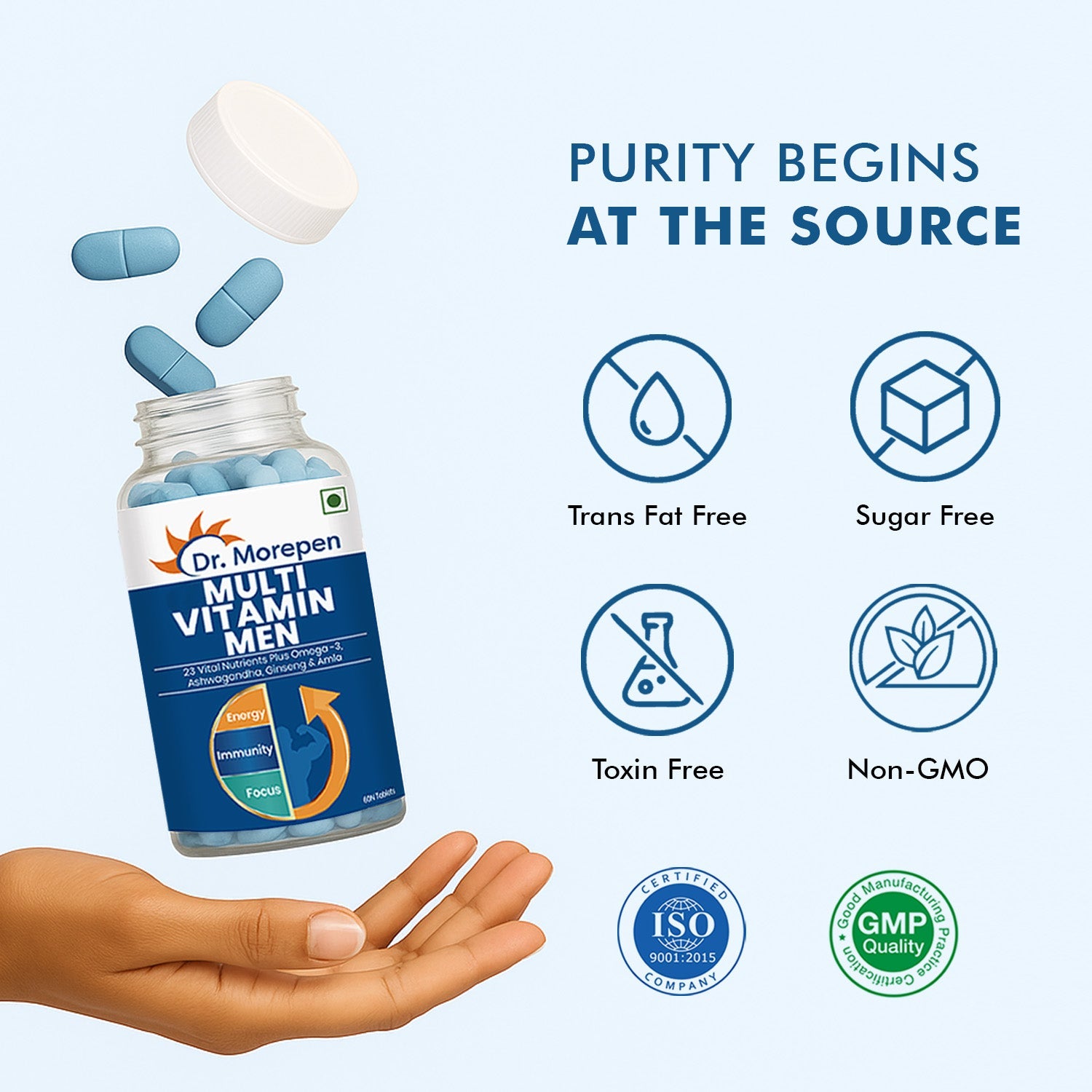Dr. Morepen Multivitamins For Men With Omega 3 & Herbs | Grocsy