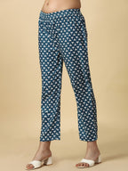 HERE&NOW Floral Printed Regular Kurta with Trousers | Grocsy