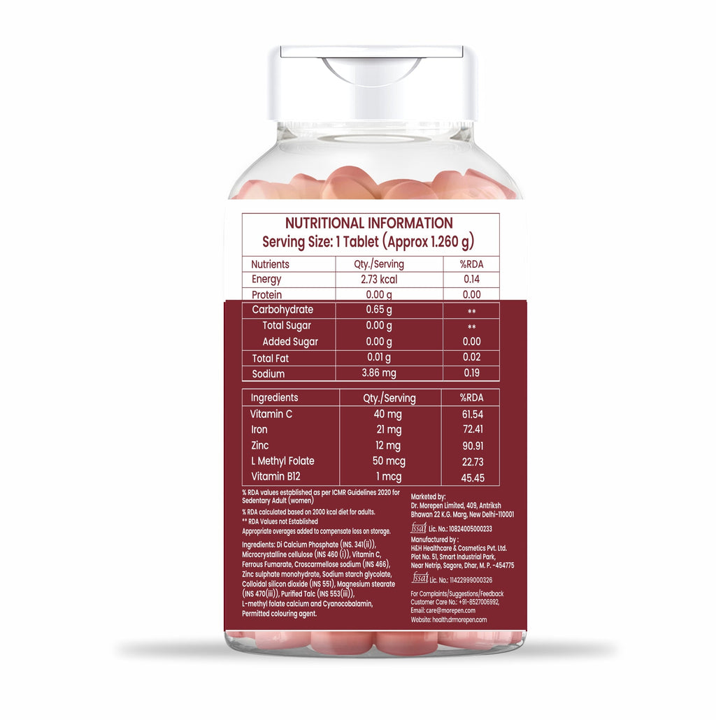 Dr. Morepen Iron & Zinc Tablets | Grocsy