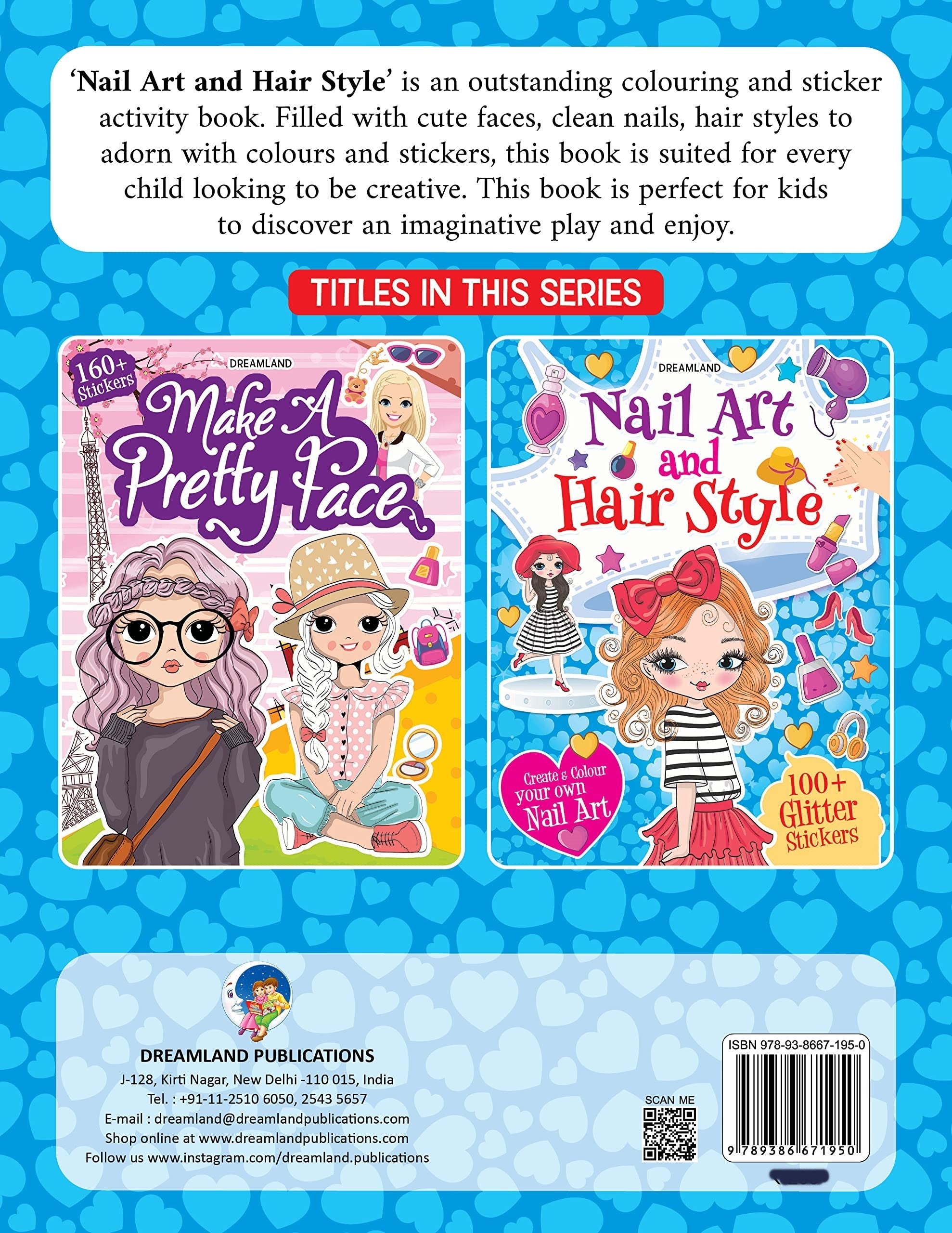 Dreamland Nail Art and Hair Style- Create and Colour Your Own Nail Art with 150 Glitter Stickers | Grocsy