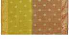 Vardha Women's Yellow Woven Raw Silk Saree | Grocsy