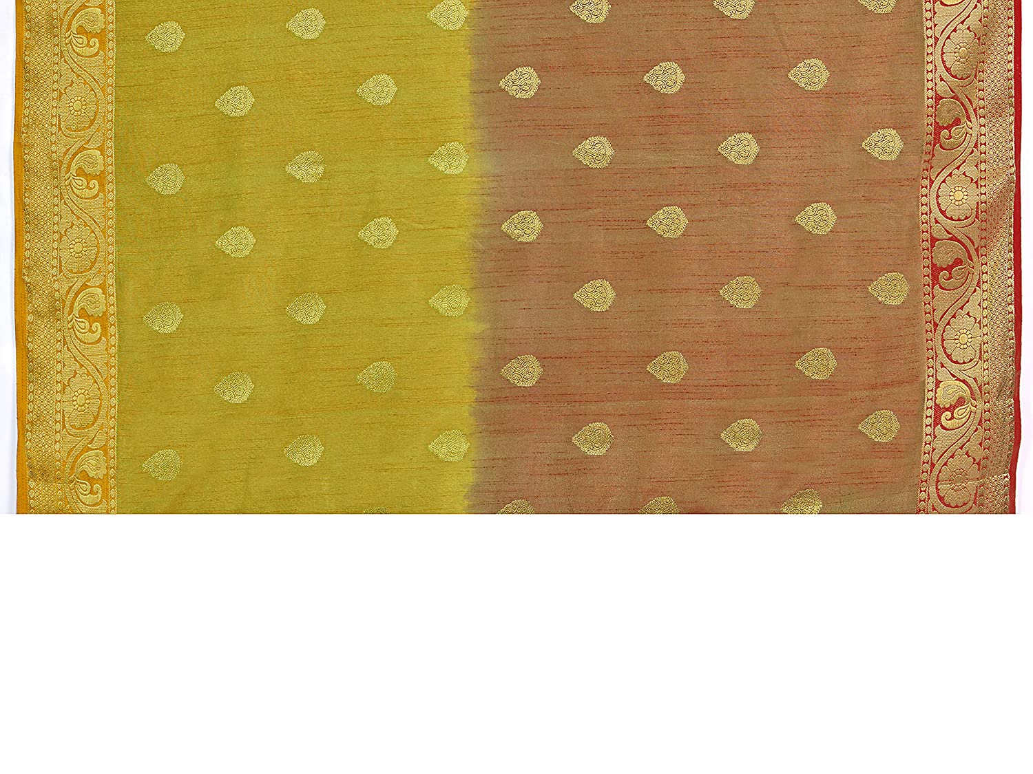 Vardha Women's Yellow Woven Raw Silk Saree | Grocsy