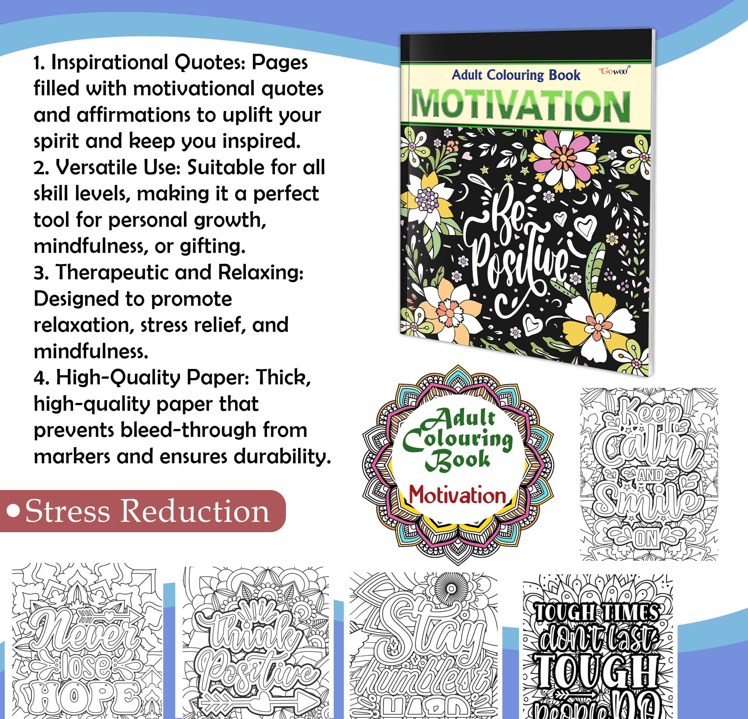 Motivation - Adult Colouring Book : Fun Colouring For Kids And Adults, Creative Coloring Book, Mindfulness Coloring Book, Relaxing Coloring Book | Grocsy