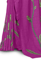 Mirchi Fashion Women's Pink Vichitra Silk Stylish Floral Printed Saree | Grocsy