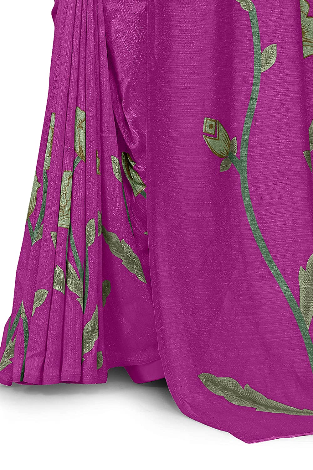 Mirchi Fashion Women's Pink Vichitra Silk Stylish Floral Printed Saree | Grocsy