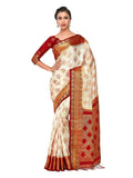 Mimosa Women's Kanchipuram Silk Saree With Blouse Piece | Grocsy