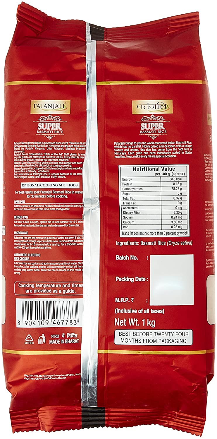 Patanjali Super Basmati Rice | Grocsy
