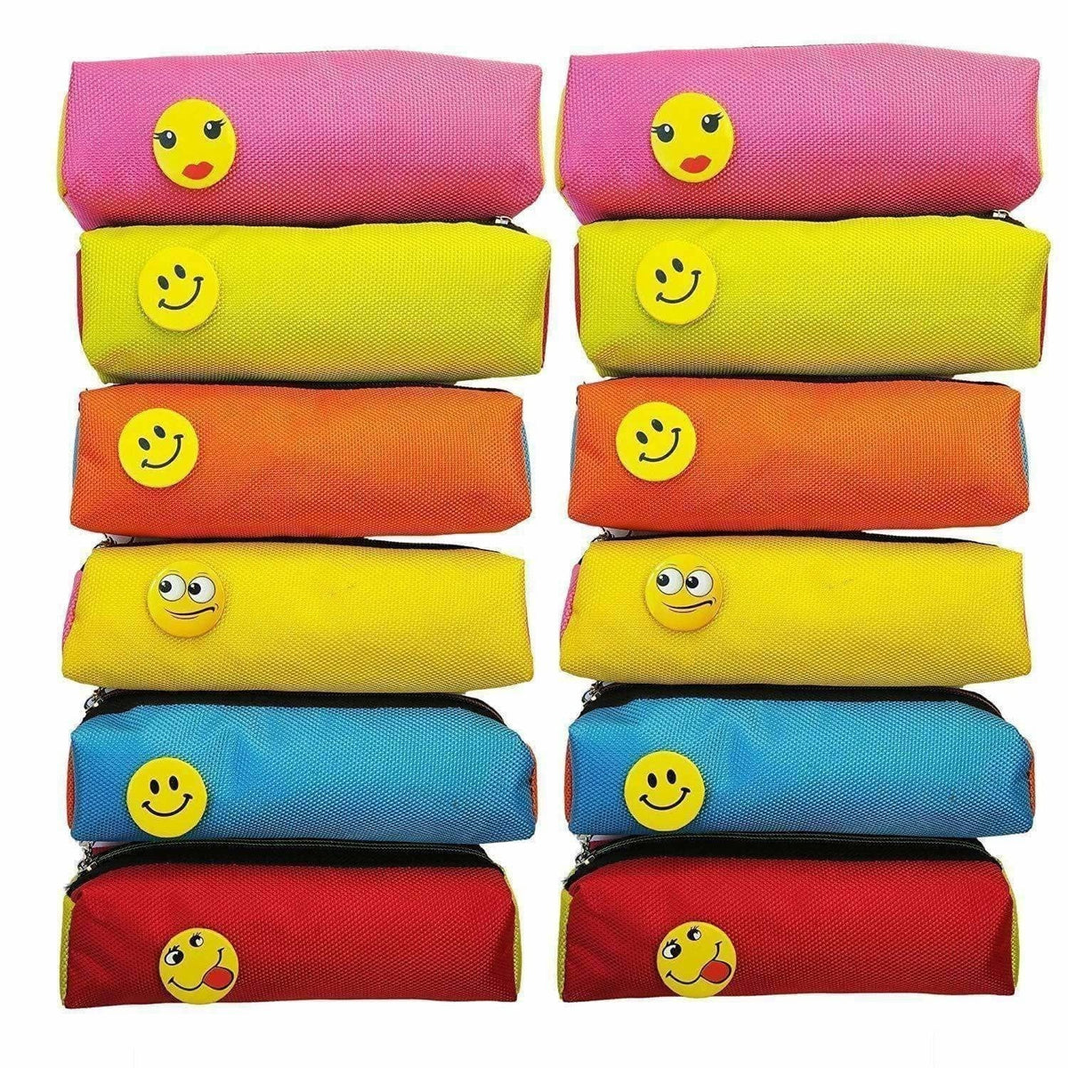 Bright Colour Multipurpose Smiley Pen Pencil Pouch Case | Grocsy