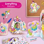 Imagimake Unicorn Craft Kit | 20+ Mess Free Activities | Bracelet Making Kit, Magnetic Board Princess Dress Up, Unicorn Stickers and More | 5,6,7,8 Year Old Girl Birthday Gift | Crafts for Girls 8-12 | Grocsy
