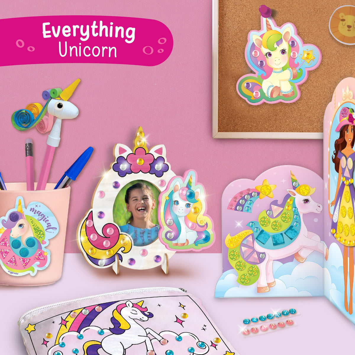 Imagimake Unicorn Craft Kit | 20+ Mess Free Activities | Bracelet Making Kit, Magnetic Board Princess Dress Up, Unicorn Stickers and More | 5,6,7,8 Year Old Girl Birthday Gift | Crafts for Girls 8-12 | Grocsy