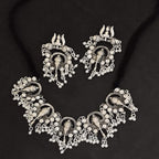 Silver-Plated Alloy Oxidised Ganesh Ji Shape Necklace - The Pari | Grocsy