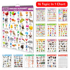 English-Hindi Chart For Kids (16 Charts ) 36 X 50 Cm - Children Spiral Wall Picture Chart | Grocsy
