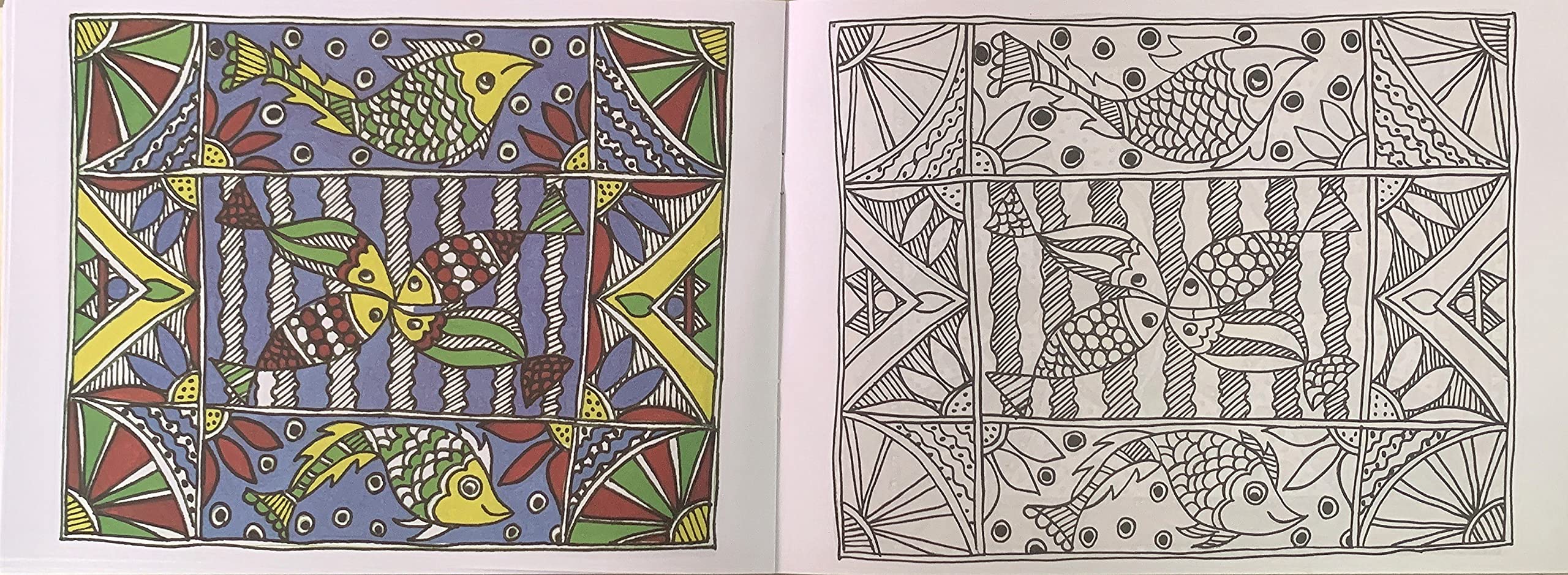 Scholars Hub Best Of Madhubani Art Paintings Book -Vol 1, Vol 2 (Set Of 2 Books) | 48 Pages | Grocsy