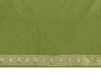 Vardha Women's Olive Green Banarasi Art Silk Saree | Grocsy