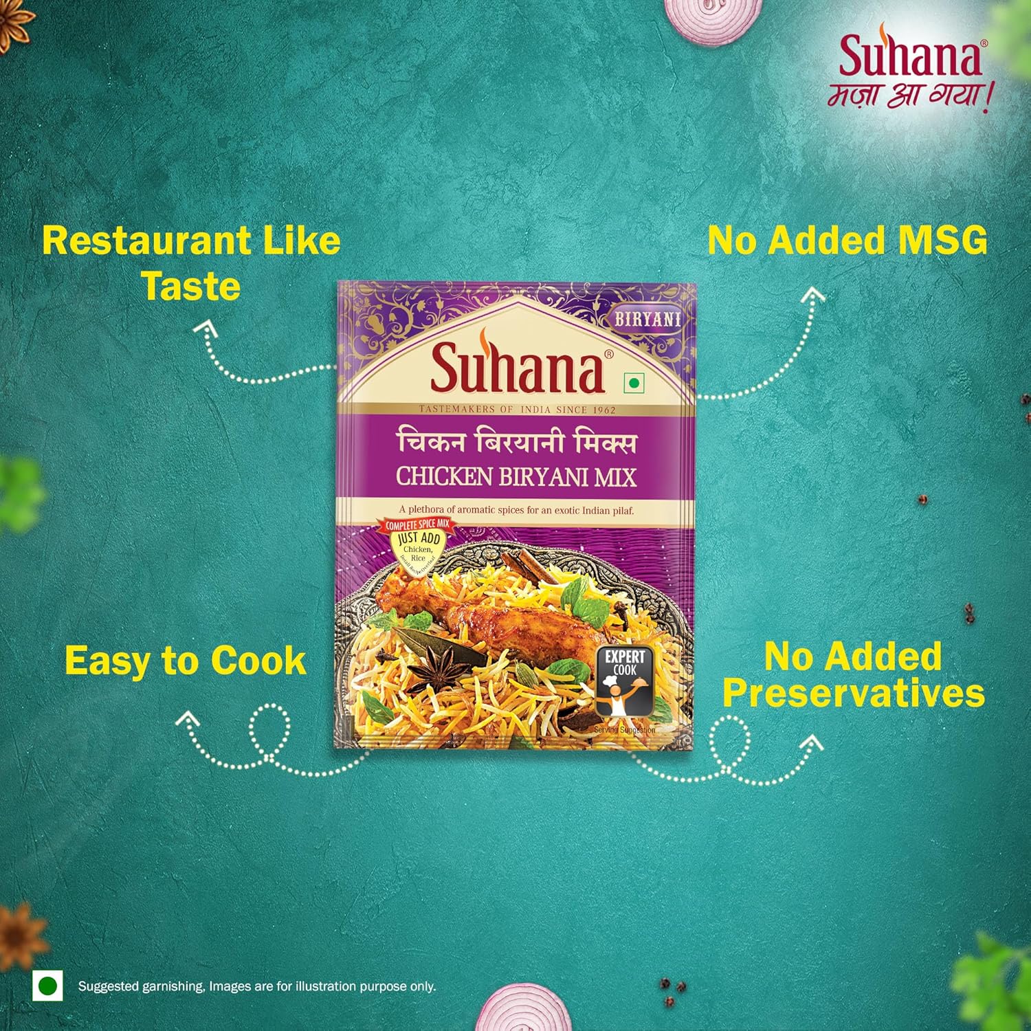 Suhana Chicken Biryani Pouch | Easy to Cook | Spice Mix | Grocsy