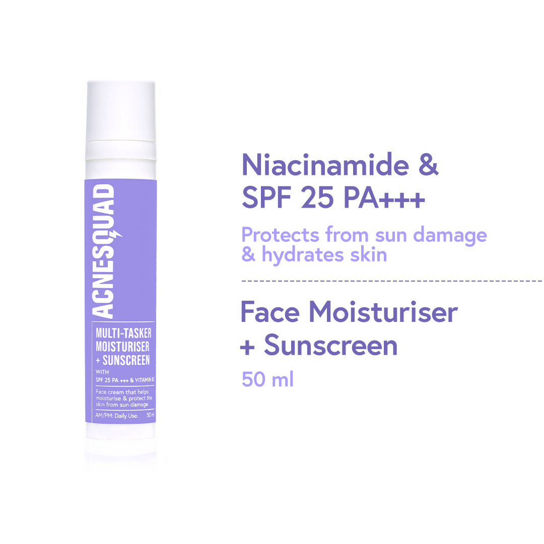 Acne Squad Face Moisturiser With Niacinamide & SPF 25 PA+++ | Grocsy