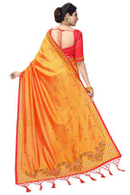 Sarvadarshi Fashion Women'S Satin Silk Blend Orange Pink Color Saree | Grocsy