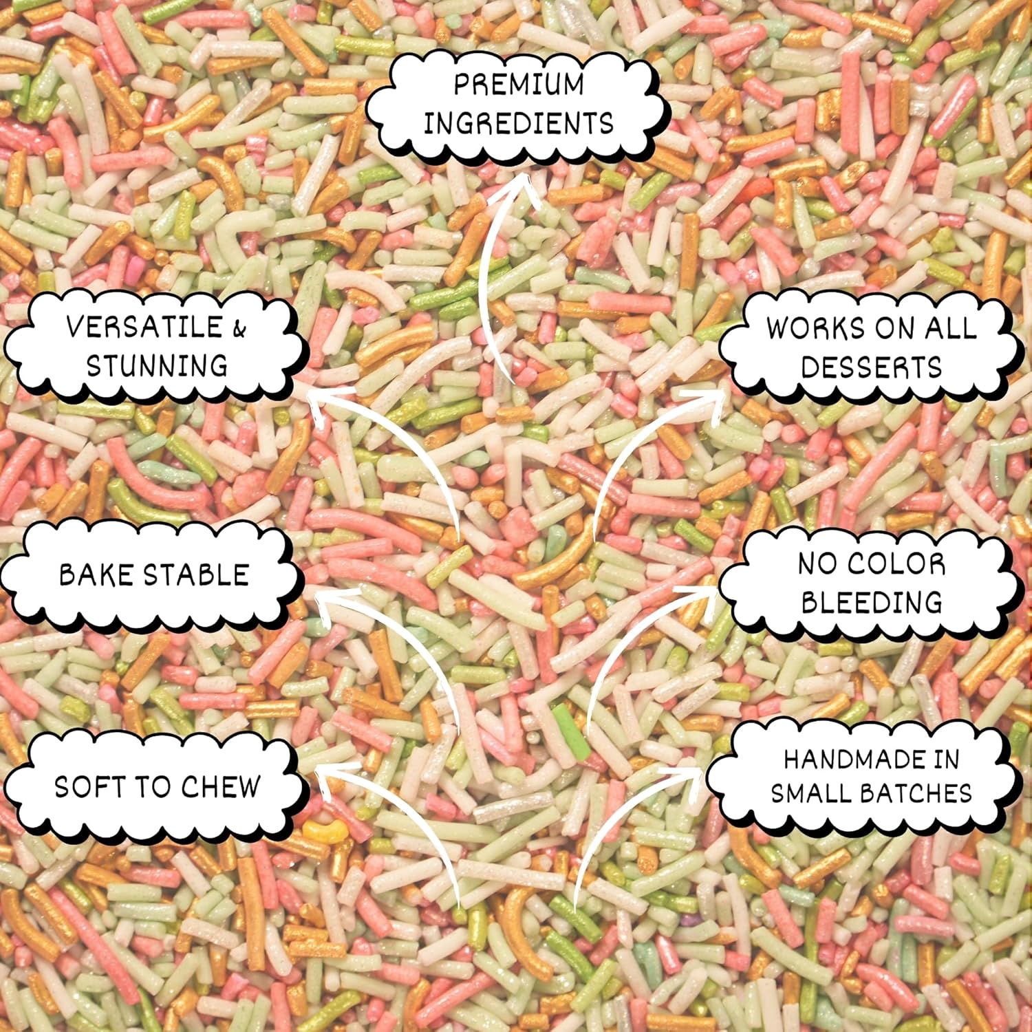Confect Rainbow Sprinkles for Decoration 05 | Grocsy