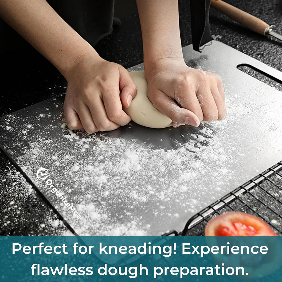 OrganizeMee Stainless Steel Chopping Board (Medium)(31.8CM X 21CM) | Grocsy