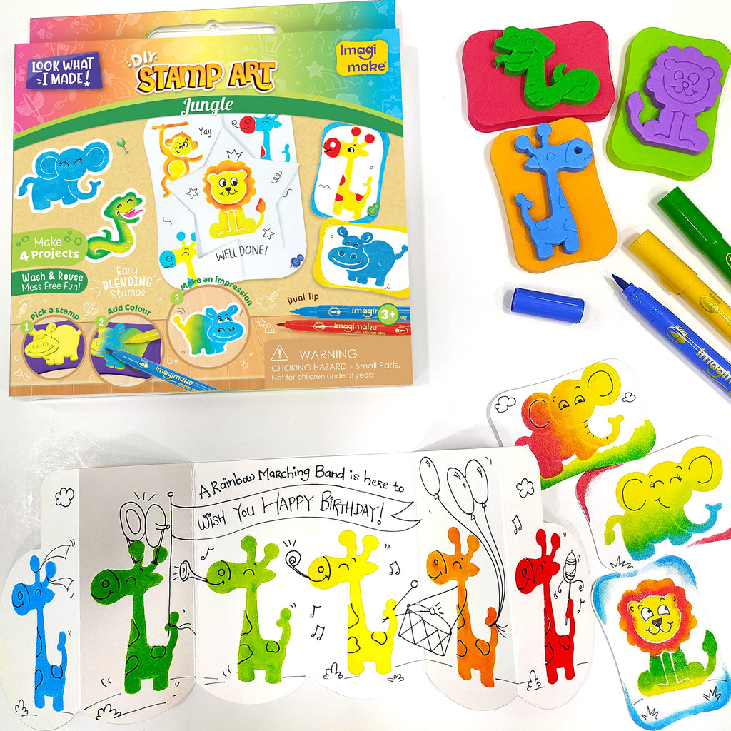 Imagimake Stamp Art Jungle | Easter Crafts for Kids Ages 3-5 | Easter Basket Stuffers for Toddler | Easter Toys | Easter Gifts for Toddlers | Easter Gifts for Girls & Boys 3, 4, 5, 6, 7, 8 Years | Grocsy
