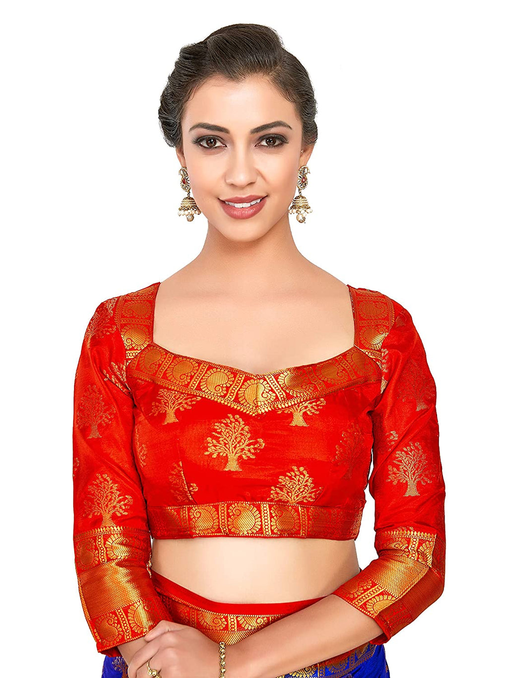 Mimosa Women's Kanchipuram Art Silk Saree With Un-Stitched Blouse | Grocsy