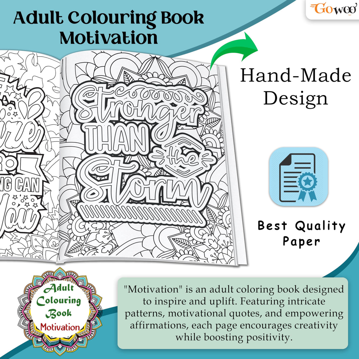 Motivation - Adult Colouring Book : Fun Colouring For Kids And Adults, Creative Coloring Book, Mindfulness Coloring Book, Relaxing Coloring Book | Grocsy