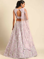 House of Panchhi Lavender Net Sequins and Zarkan embroidery Lehenga choli & Dupatta | Grocsy
